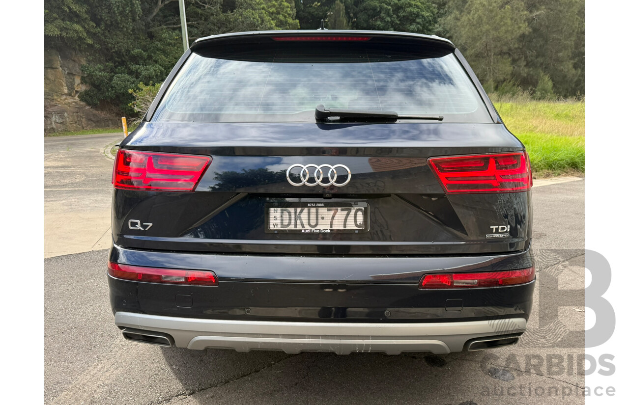 01/2017 Audi Q7 3.0 TDI Quattro 200kW (AWD) 4M MY17 4D Wagon Ink Blue Metallic Turbo Diesel 3.0L - 7 Seater