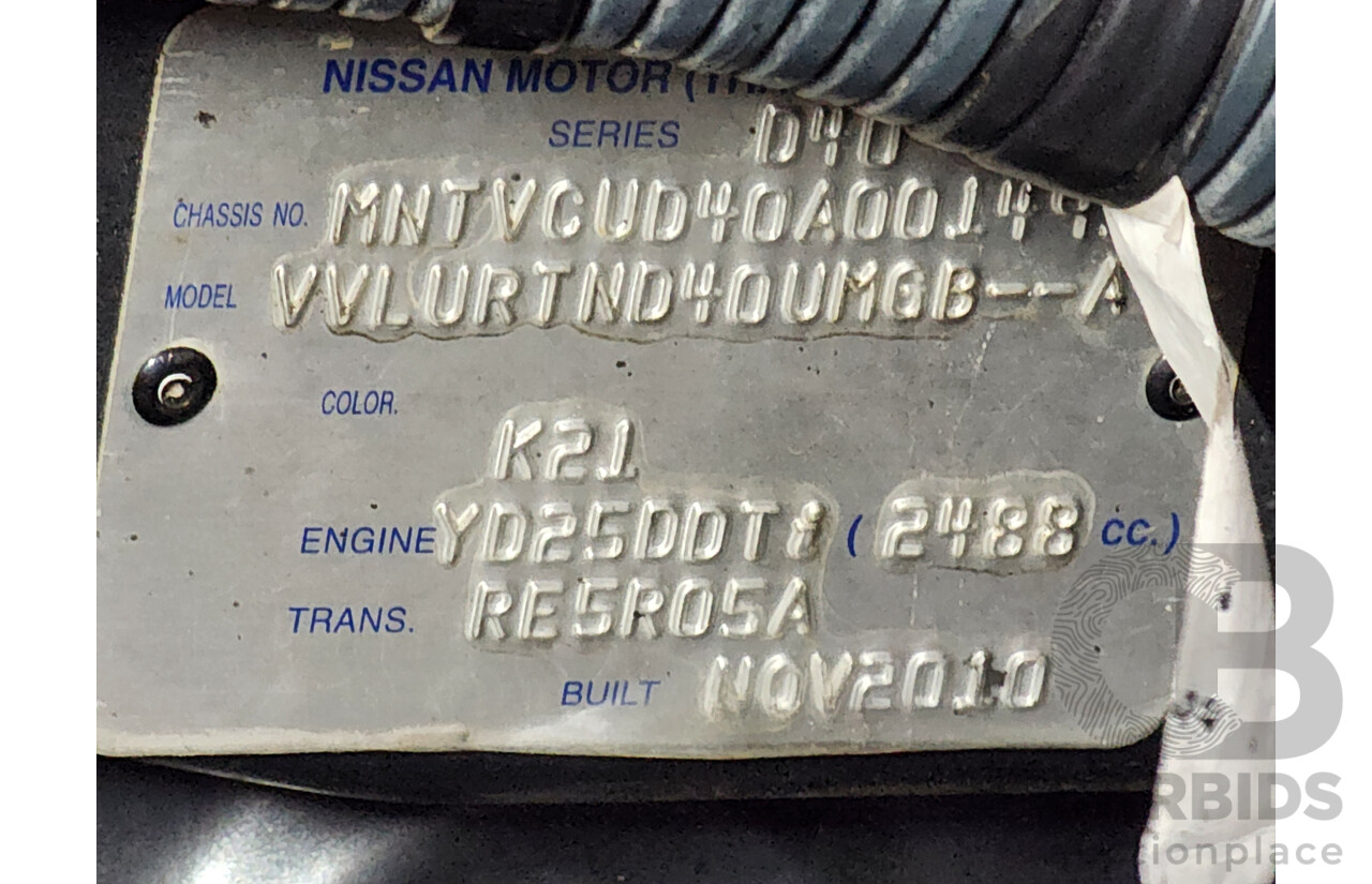 2/2011 Nissan Navara ST (4x4) D40 Dual Cab P/Up Grey 2.5L