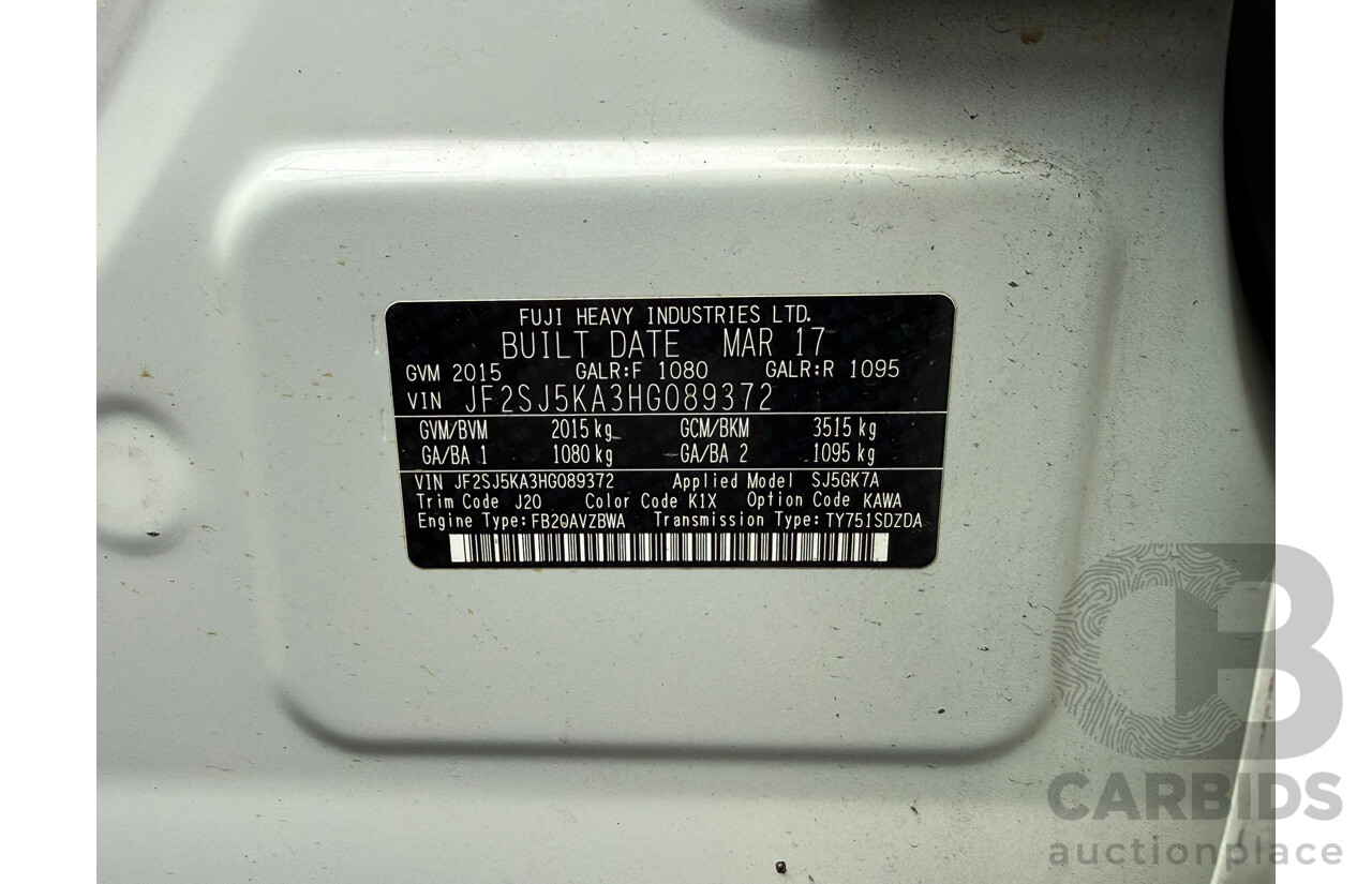 04/2017 Subaru Forester 2.0i-L AWD MY17 4D Wagon White 2.0L