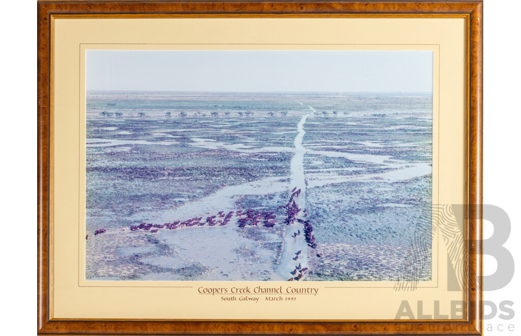John Rickertt, (20th Century, Australian) Coopers Creek Channel Country, South Galway (March 1997), Original Photograph, 59H x 78W cm (frame)