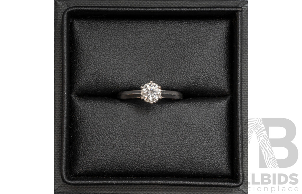 18ct White Diamond Solitaire Engagement Ring with Valuation - Size P