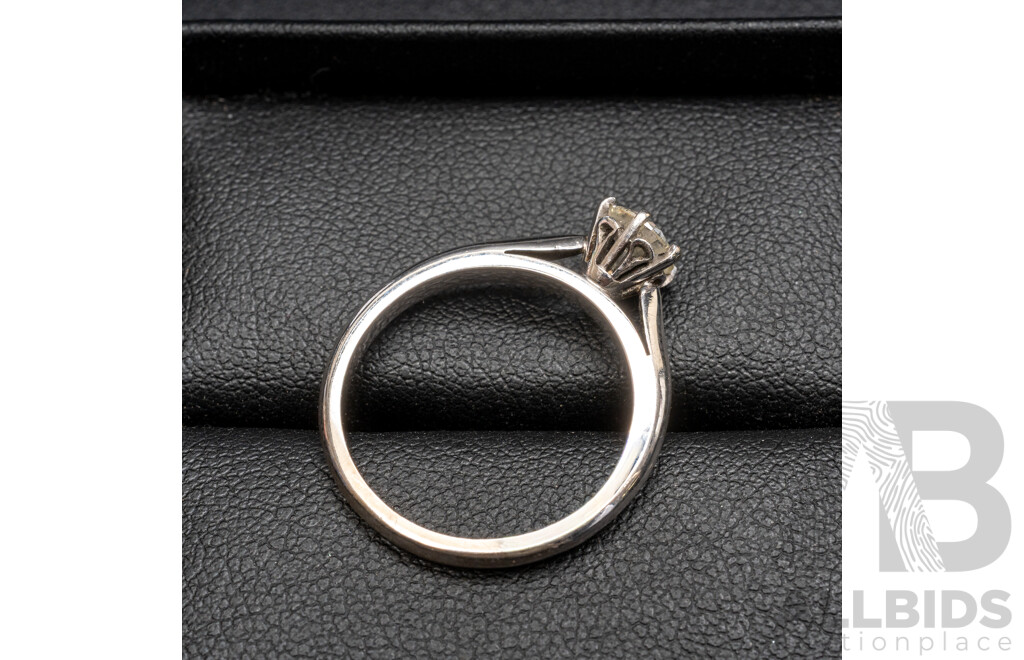 18ct White Diamond Solitaire Engagement Ring with Valuation - Size P