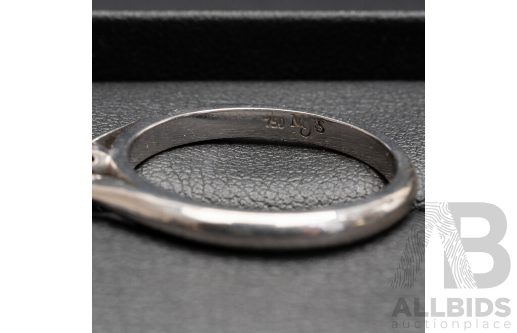 18ct White Diamond Solitaire Engagement Ring with Valuation - Size P