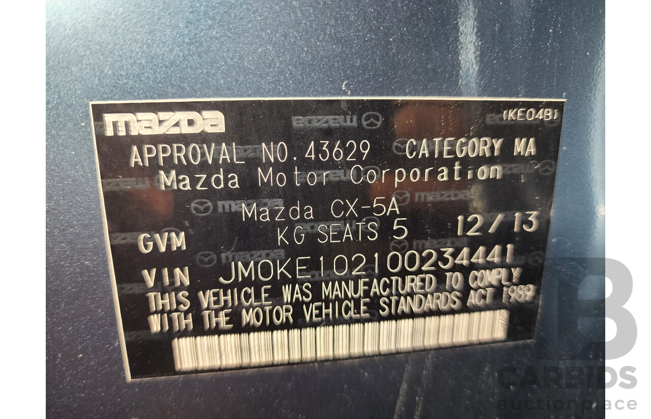 12/2013 Mazda Cx-5 Grand Tourer (4x4) MY13 UPGRADE 4d Wagon Blue 2.2L