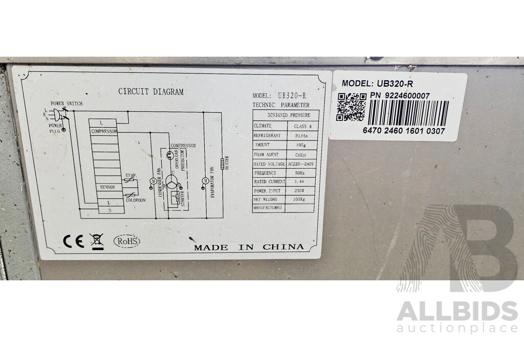 Mitchel UB320-R 2 Door Under Bench Fridge