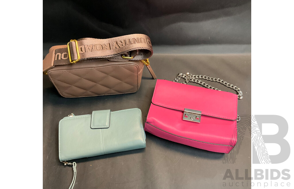 Country Road Crossbody Bag & Guess Pink Shoulder Bag & Colorado Long Wallet