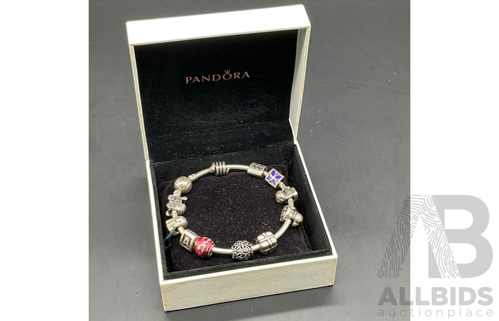 PANDORA Steling Silver Charm Bracelet