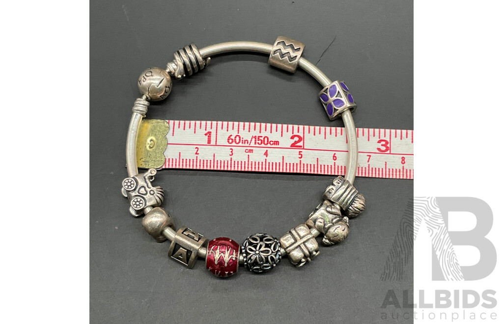 PANDORA Steling Silver Charm Bracelet
