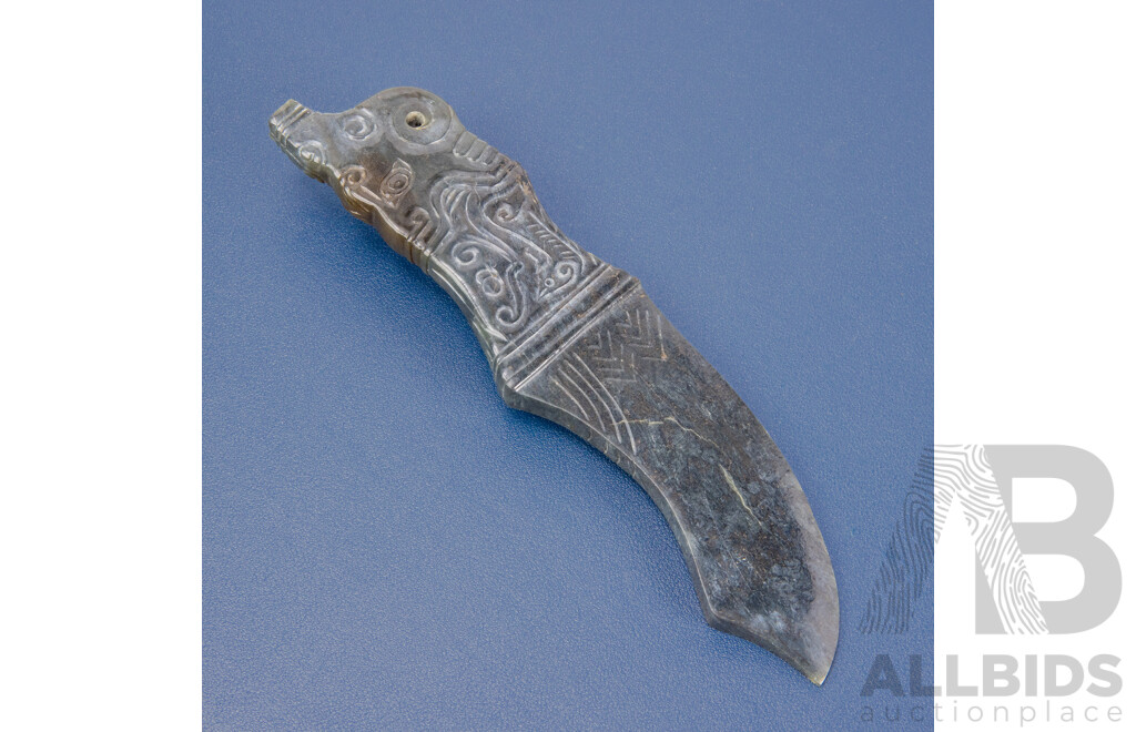 Antique Chinese Carved Nephrite Dagger