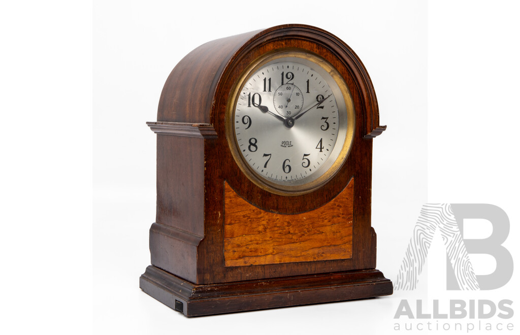 Late Edwardian Timber Cased Mantle Clock by Poole
