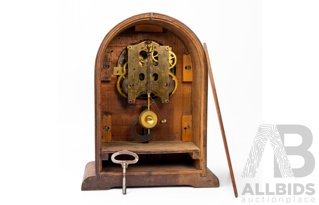 Vintage Ansonia Tomb Stone Timber Cased Mantle Clock