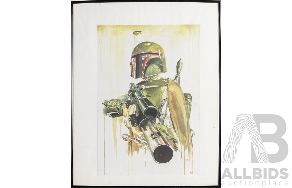 Artists Unknown (20th Century), Trio of Star Wars Related Artworks, 50H x 40W cm (frames largest X2) (3)