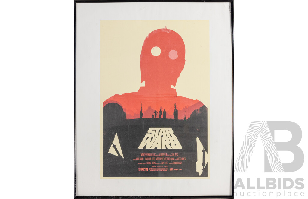 Artists Unknown (20th Century), Trio of Star Wars Related Artworks, 50H x 40W cm (frames largest X2) (3)