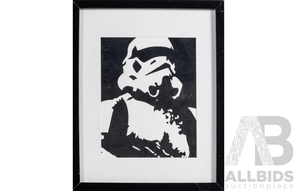 Artists Unknown (20th Century), Trio of Star Wars Related Artworks, 50H x 40W cm (frames largest X2) (3)