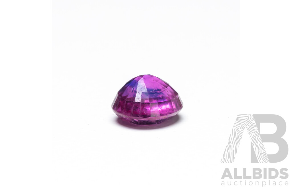 1.42ct Oval Cut Natural Purplish Pink Sapphire with Gem Report