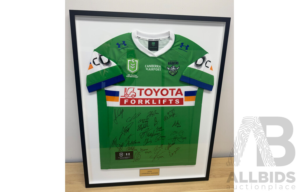 2026 Canberra Raiders Jersey - Signed and Framed