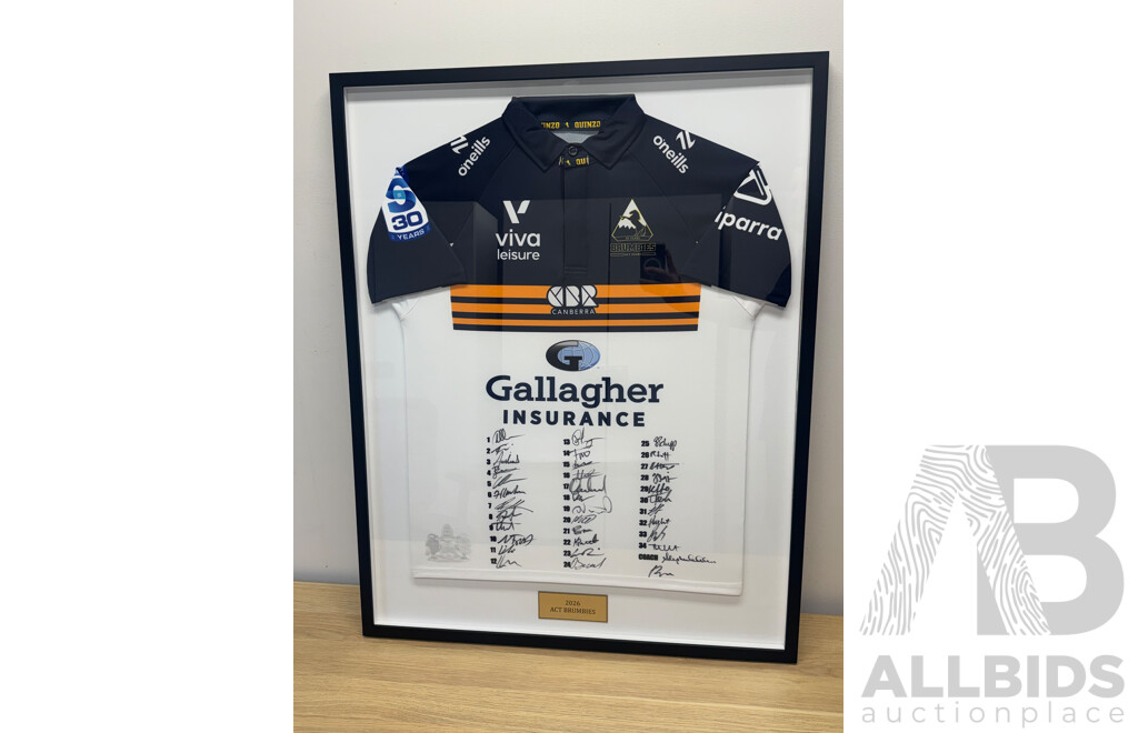 2026 ACT Brumbies Jersey - Signed and Framed