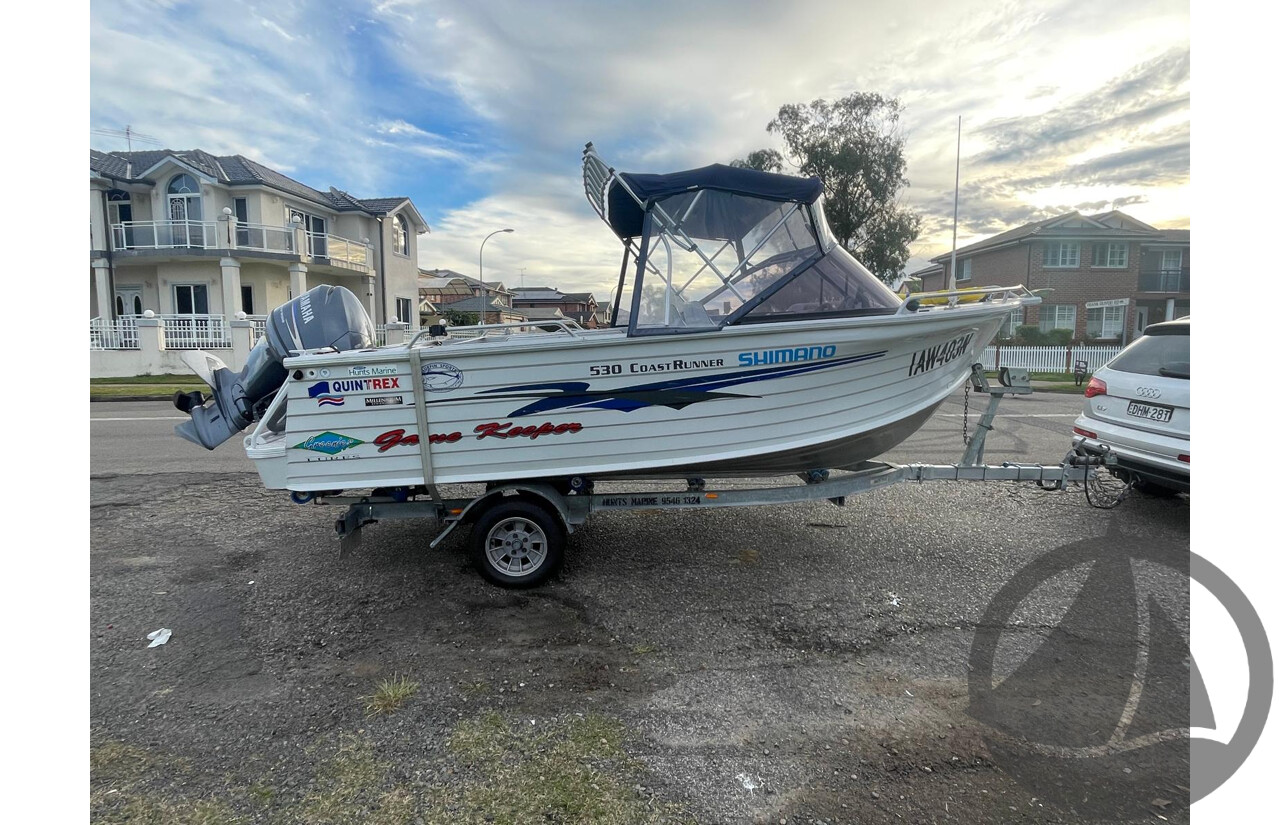 NO RESERVE - 2003 Quintrex 530 Coast Runner, 115HP 4 Stroke Yamaha, 340Hrs