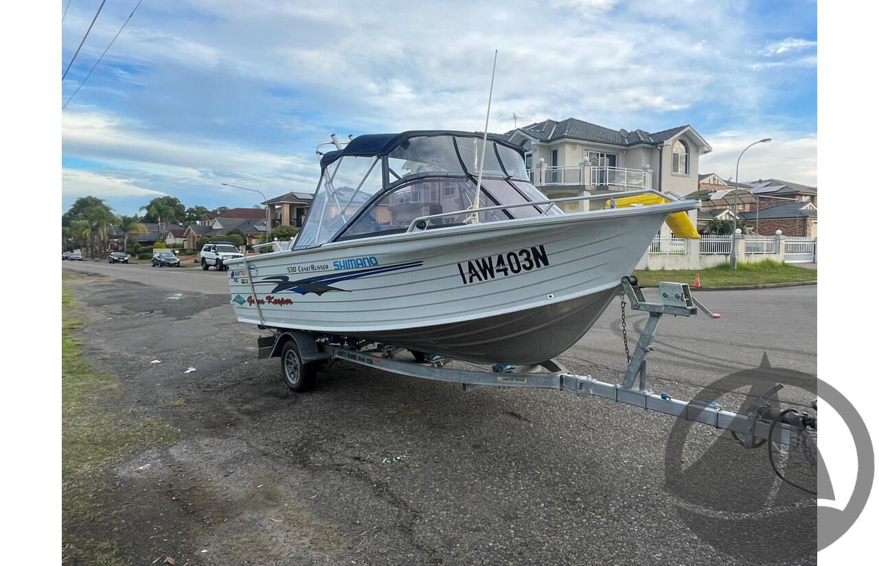 NO RESERVE - 2003 Quintrex 530 Coast Runner, 115HP 4 Stroke Yamaha, 340Hrs