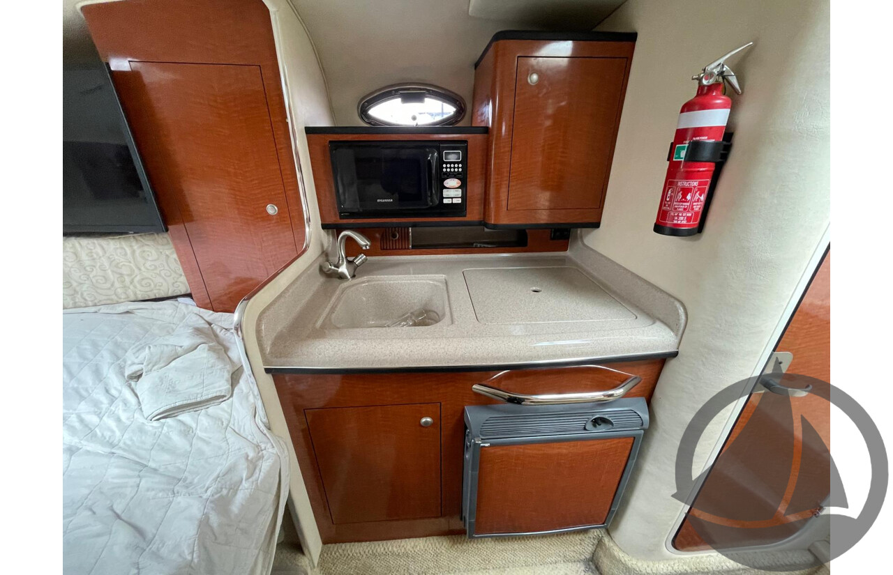 NO RESERVE - 2005 Searay 315 Sundancer, Twin 5.0L V8 MPi Mercruisers, 365hrs