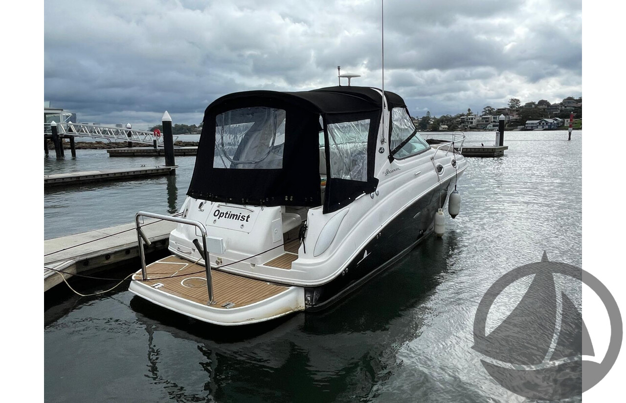 NO RESERVE - 2005 Searay 315 Sundancer, Twin 5.0L V8 MPi Mercruisers, 365hrs