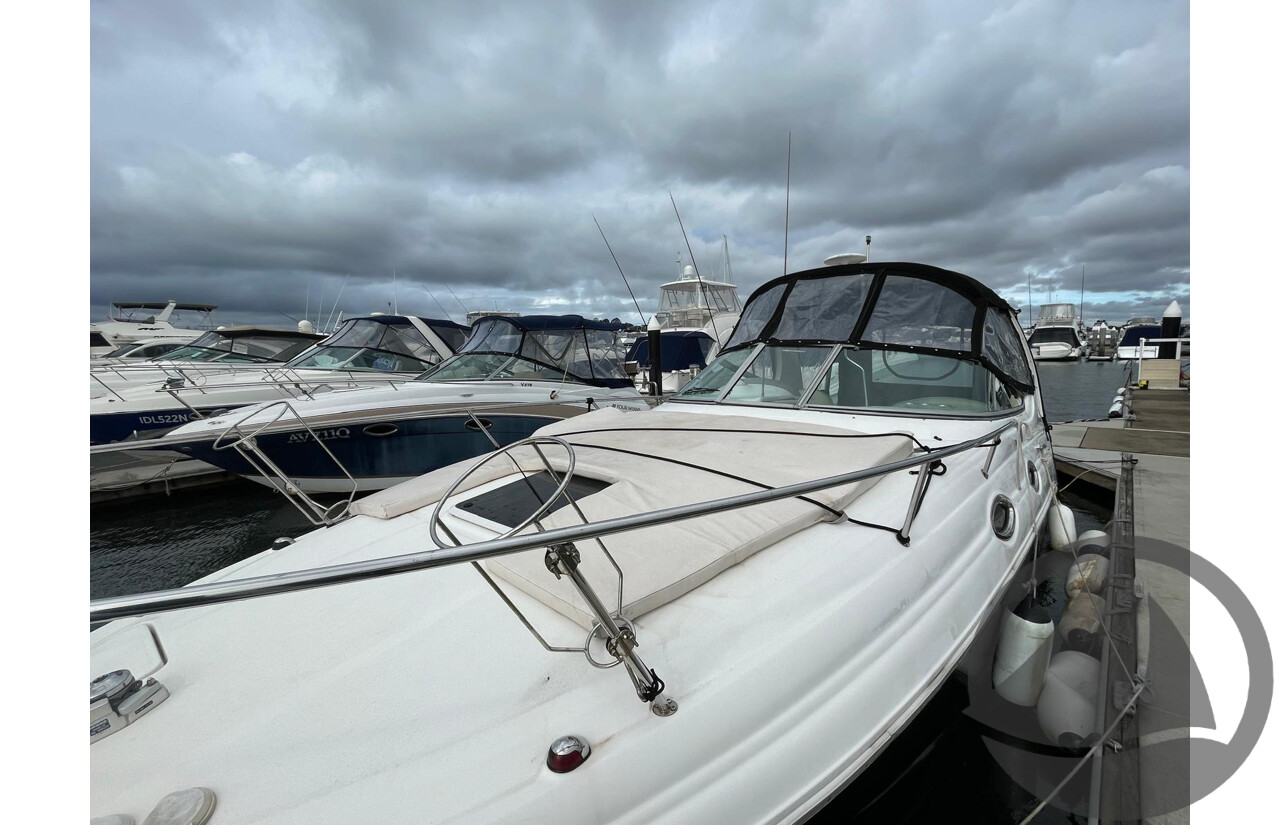 NO RESERVE - 2005 Searay 315 Sundancer, Twin 5.0L V8 MPi Mercruisers, 365hrs