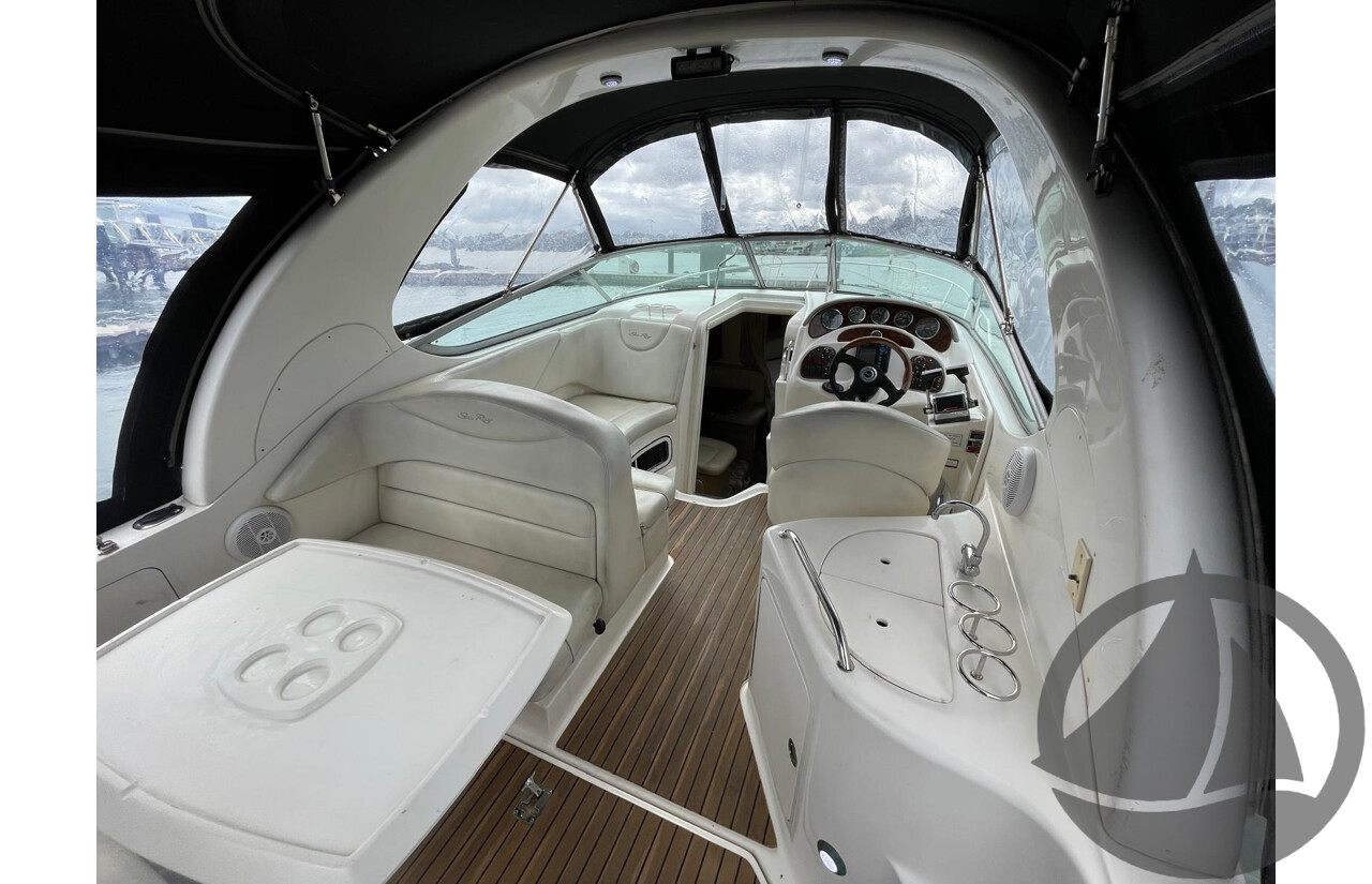 NO RESERVE - 2005 Searay 315 Sundancer, Twin 5.0L V8 MPi Mercruisers, 365hrs