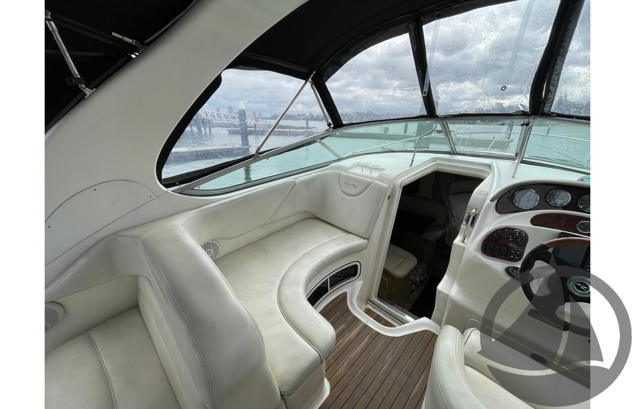 NO RESERVE - 2005 Searay 315 Sundancer, Twin 5.0L V8 MPi Mercruisers, 365hrs