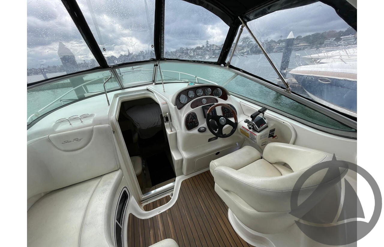 NO RESERVE - 2005 Searay 315 Sundancer, Twin 5.0L V8 MPi Mercruisers, 365hrs