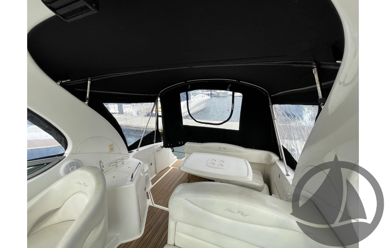 NO RESERVE - 2005 Searay 315 Sundancer, Twin 5.0L V8 MPi Mercruisers, 365hrs