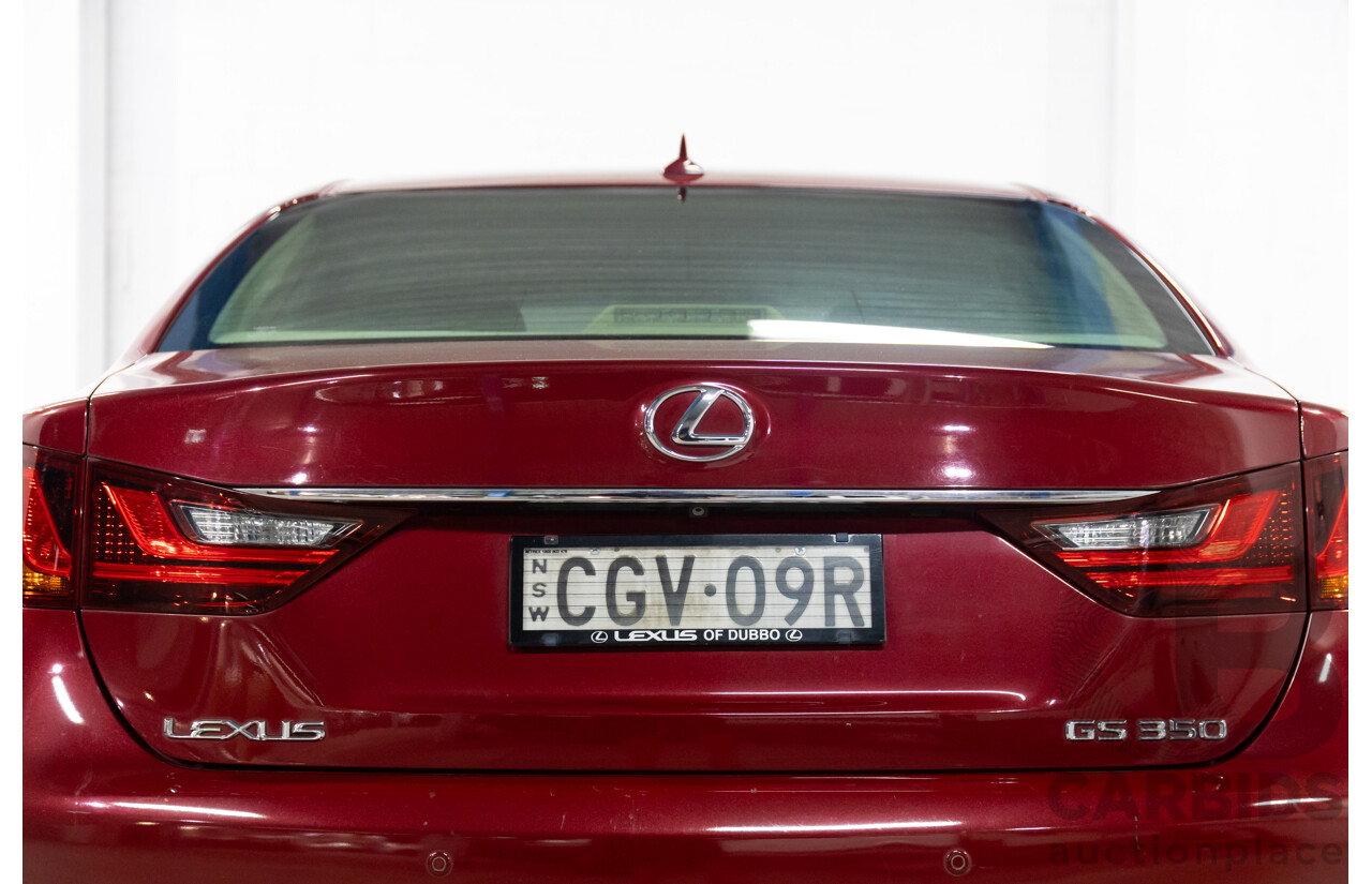 7/2012 Lexus Gs350 Sports Luxury GRL10R 4d Sedan Riviera Red 3.5L