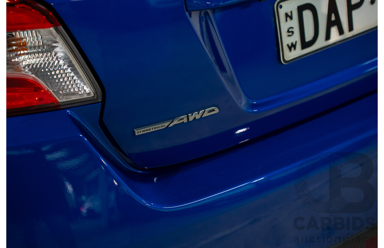 08/2015 Subaru WRX Premium (AWD) AWD MY16 4D Sedan Blue Turbo 2.0L