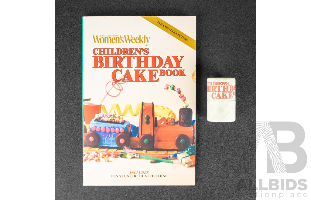 Australian 2025 Women's Weekly One Dollar Coins and Folder, Children's Birthday Cake Book