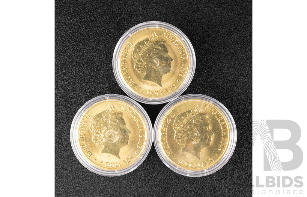 Australian RAM 2002 Three Five Dollar Coin Set, Manchester Commonwealth Games