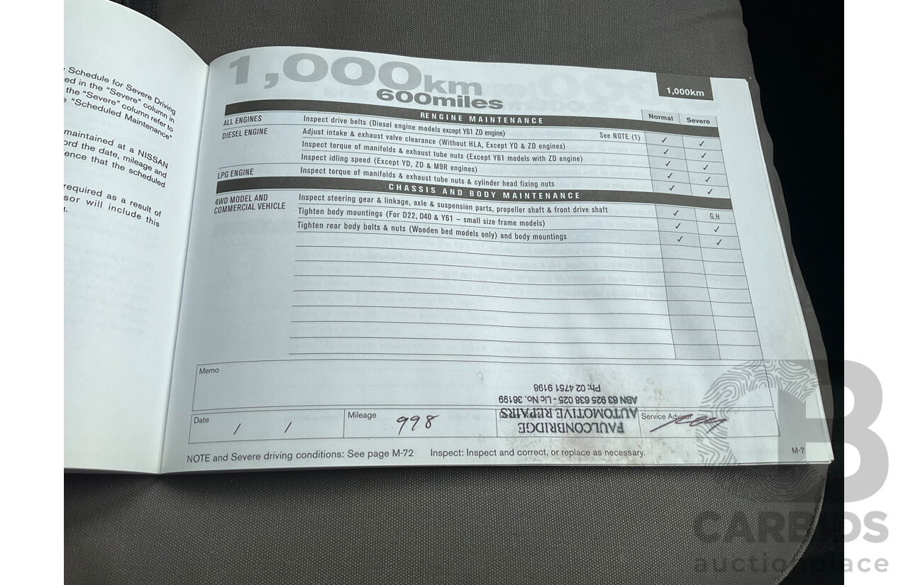 9/2013 Nissan Navara ST (4x4) D40 MY12 Dual Cab P/Up White 2.5L