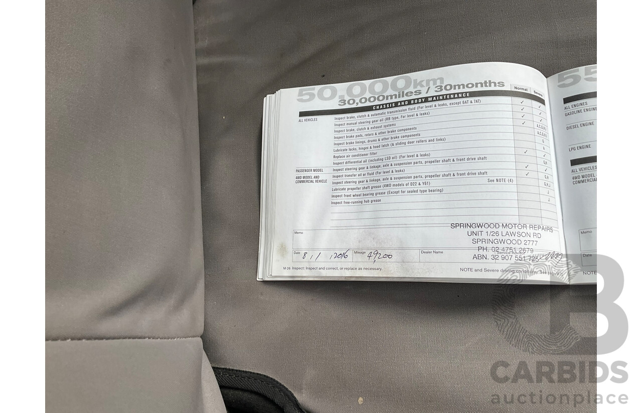 9/2013 Nissan Navara ST (4x4) D40 MY12 Dual Cab P/Up White 2.5L
