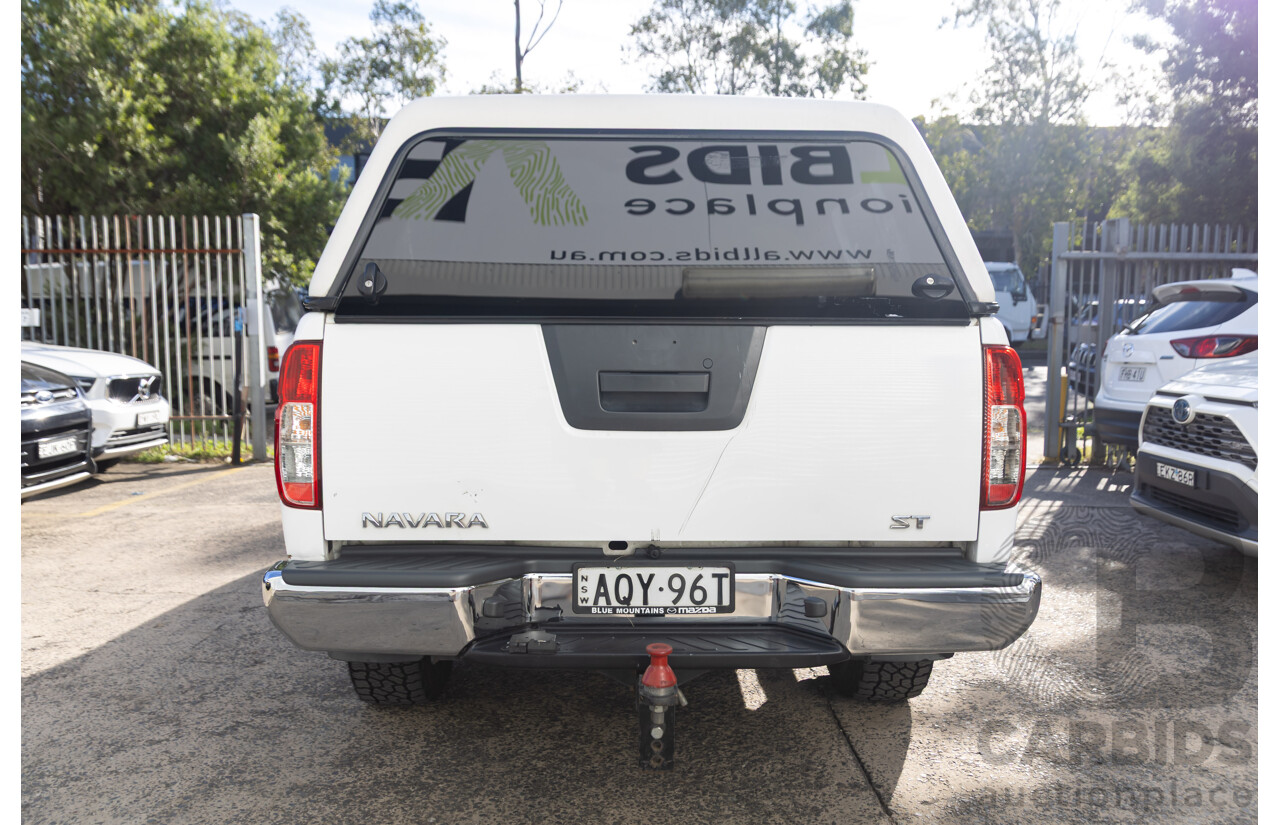 9/2013 Nissan Navara ST (4x4) D40 MY12 Dual Cab P/Up White 2.5L