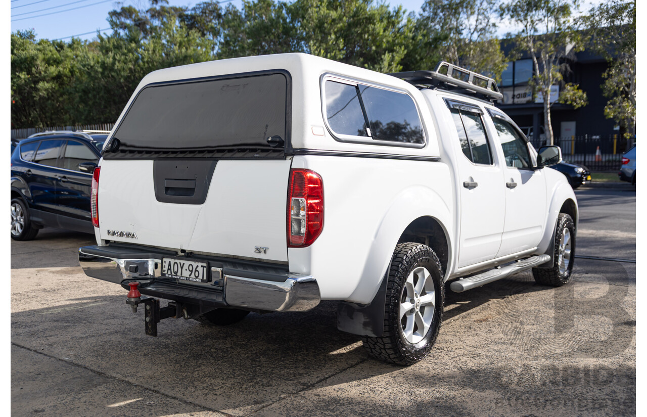 9/2013 Nissan Navara ST (4x4) D40 MY12 Dual Cab P/Up White 2.5L