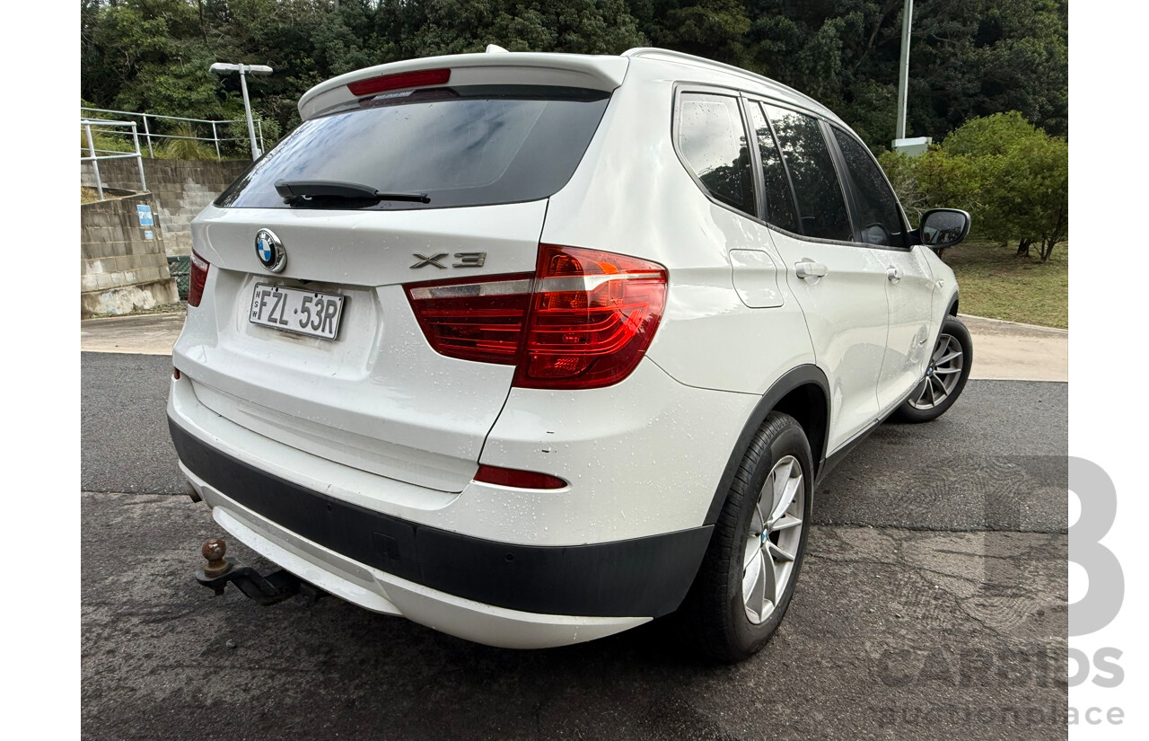 04/2013 Bmw X3 xDRIVE20d 4WD F25 4D Turbo Diesel Wagon White 2.0L