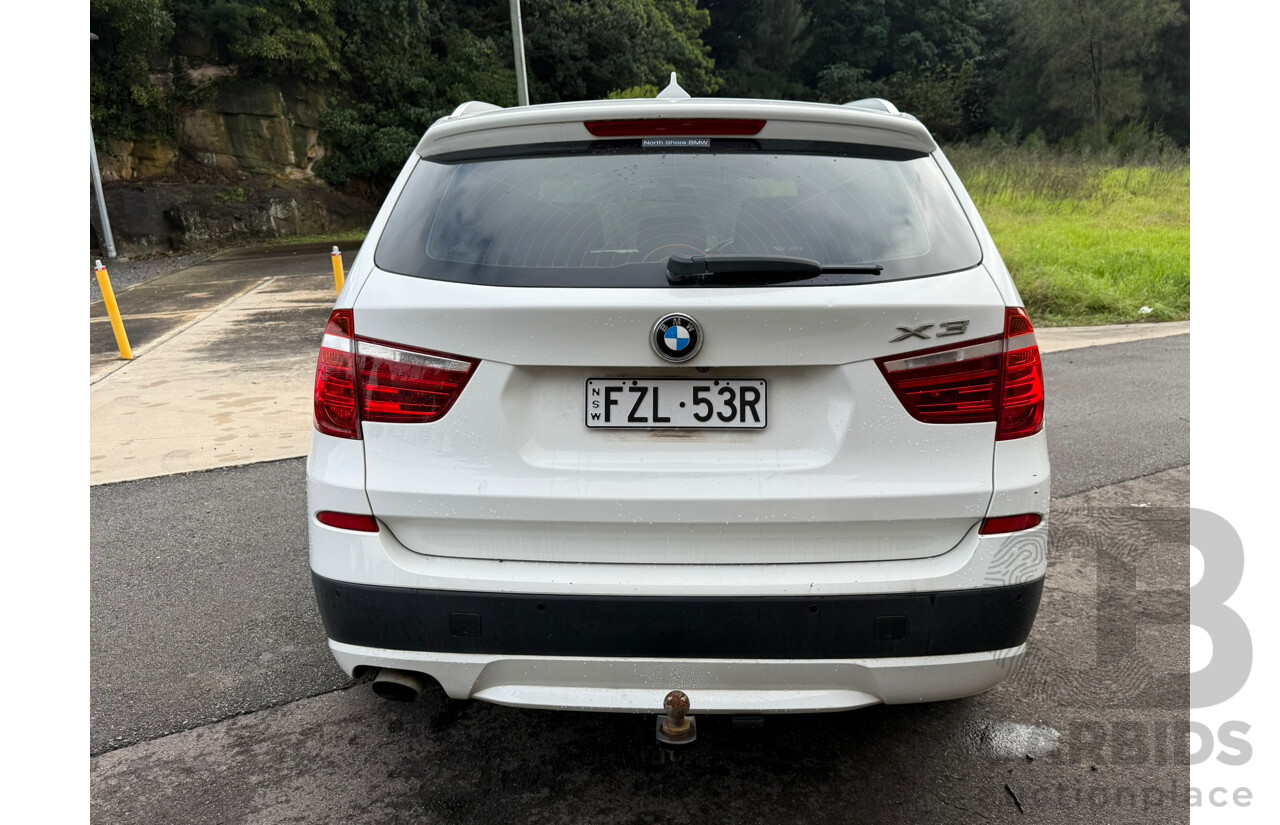 04/2013 Bmw X3 xDRIVE20d 4WD F25 4D Turbo Diesel Wagon White 2.0L
