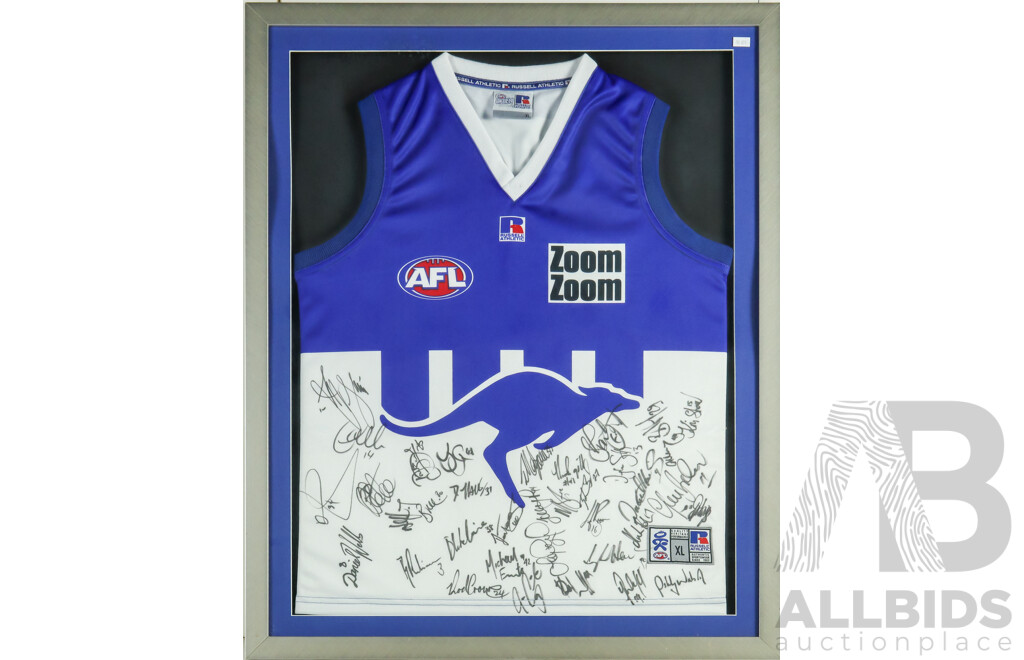 Framed Signed North Melbourne Football Club Away Jersey 2003-2004