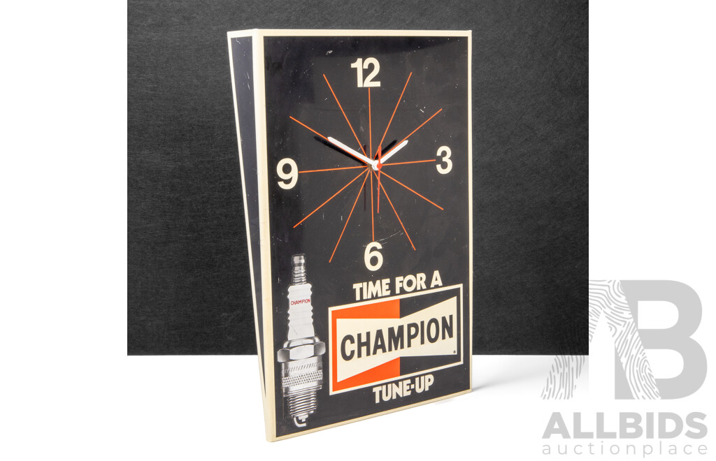 Vintage Lucite Champion Spark Plug Wall Clock