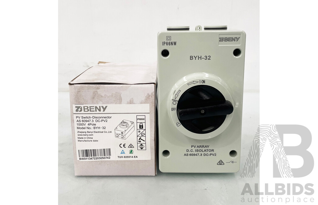 DC Isolator 1000V 32A IP66 - Lot of 20 - ORP $760
