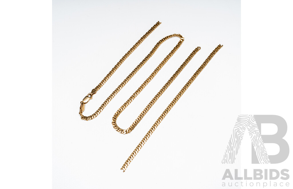 9ct Yellow Gold Damaged Chain - 19.87gms