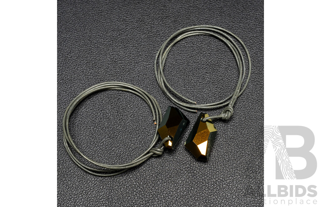 Golden Shadow Crystal Pendants by Swarovski - Lot of 2