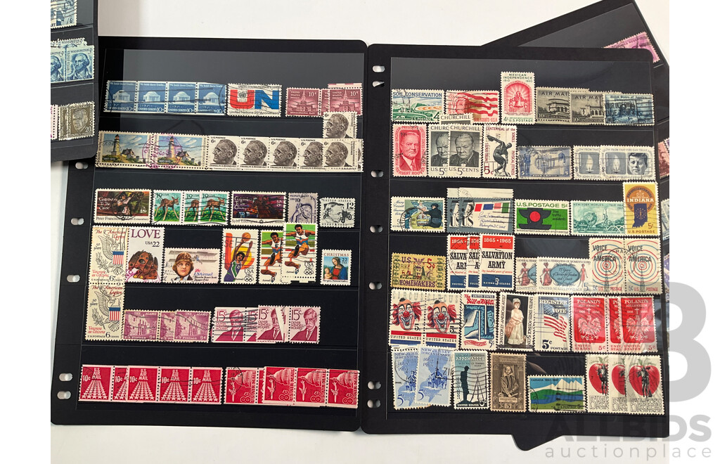 Collection of USA Stamps Spanning 1860's to 1990's Including,Wahington, Black Heritage, Perfin and Overprints