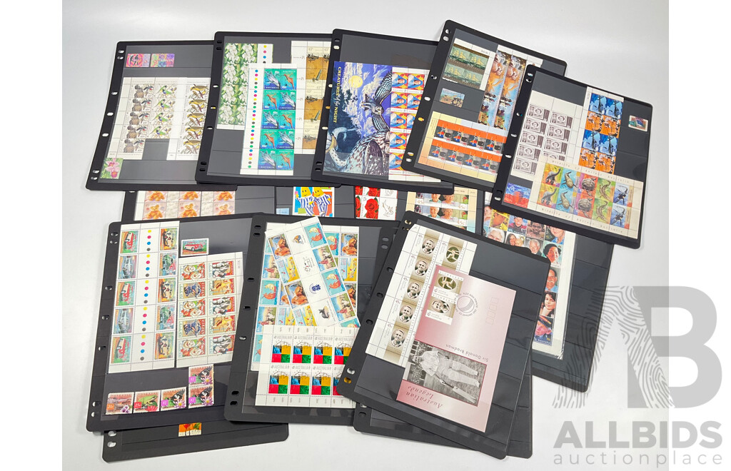 Collection of Australian Stamps, Mostly Mint Including Strips, Blocks, Gutters, Selvage, Packs, First Day Covers