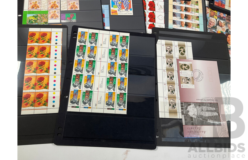 Collection of Australian Stamps, Mostly Mint Including Strips, Blocks, Gutters, Selvage, Packs, First Day Covers