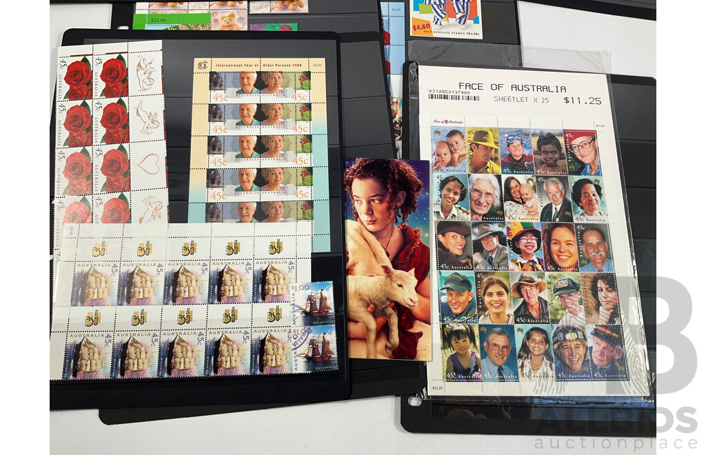 Collection of Australian Stamps, Mostly Mint Including Strips, Blocks, Gutters, Selvage, Packs, First Day Covers