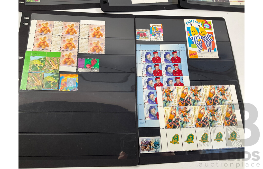 Collection of Australian Stamps, Mostly Mint Including Strips, Blocks, Gutters, Selvage, Packs, First Day Covers